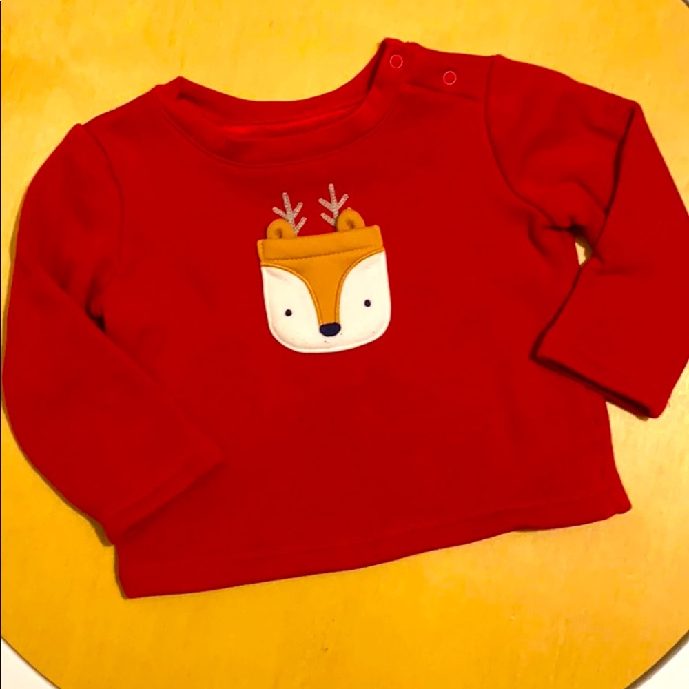 Baby gap cozy lined reindeer deer sweatshirt